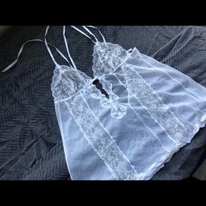 White lace slip
